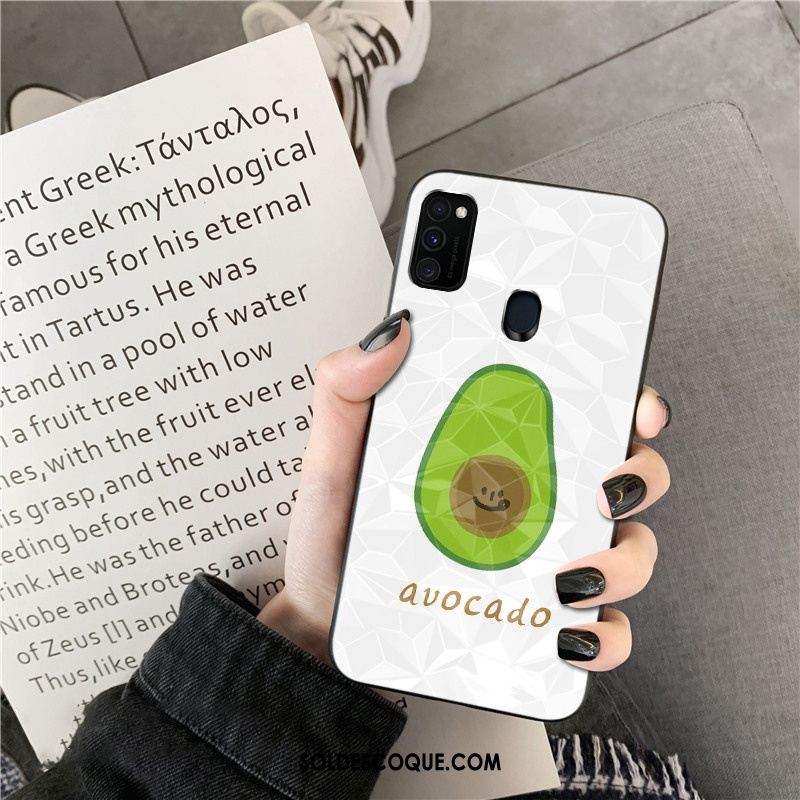 Coque Samsung Galaxy M30s Étoile Losange Modèle Fleurie Vert Téléphone Portable Housse France