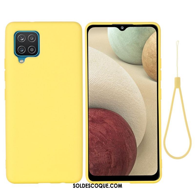 Coque Samsung Galaxy M32 Silicone Liquide avec Lanière