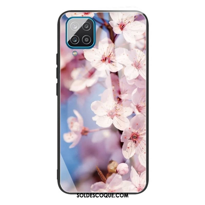 Coque Samsung Galaxy M32 Verre Trempé Fleurs