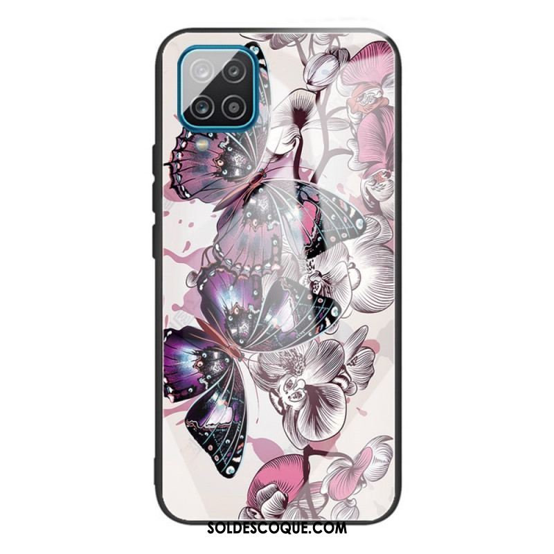 Coque Samsung Galaxy M32 Verre Trempé Variation Papillons