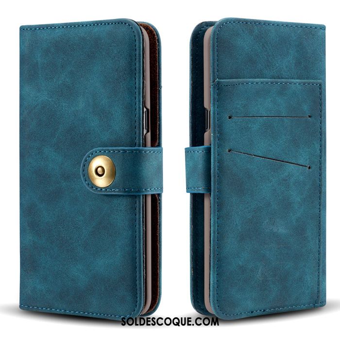 Coque Samsung Galaxy Note 10 Bleu Étui En Cuir Étoile Téléphone Portable Housse Soldes