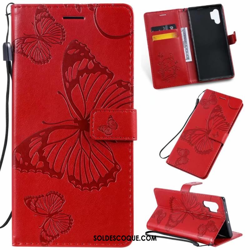 Coque Samsung Galaxy Note 10+ Fluide Doux Étoile Étui En Cuir Orange Téléphone Portable Pas Cher