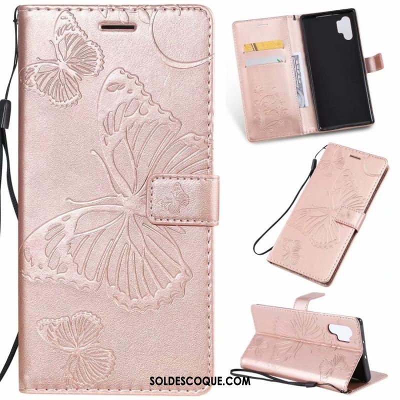 Coque Samsung Galaxy Note 10+ Fluide Doux Étoile Étui En Cuir Orange Téléphone Portable Pas Cher