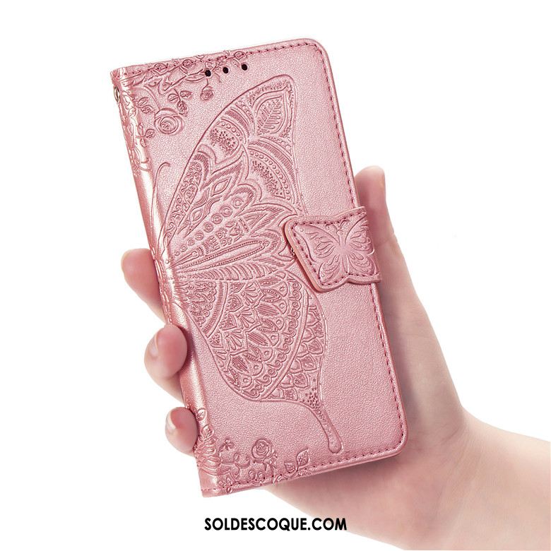 Coque Samsung Galaxy Note 10 Incassable Étui En Cuir Rose Clamshell Fluide Doux Pas Cher