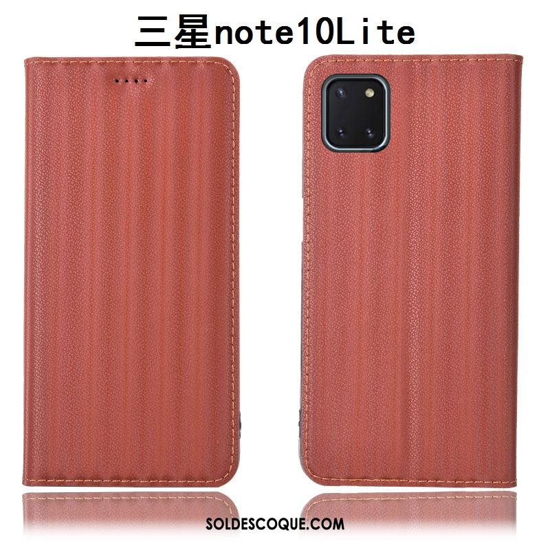 Coque Samsung Galaxy Note 10 Lite Incassable Téléphone Portable Étui En Cuir Protection Noir France