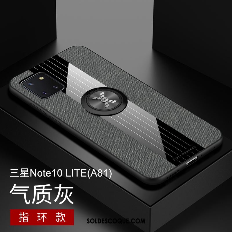 Coque Samsung Galaxy Note 10 Lite Pu Incassable Mode Fluide Doux Délavé En Daim Housse En Ligne
