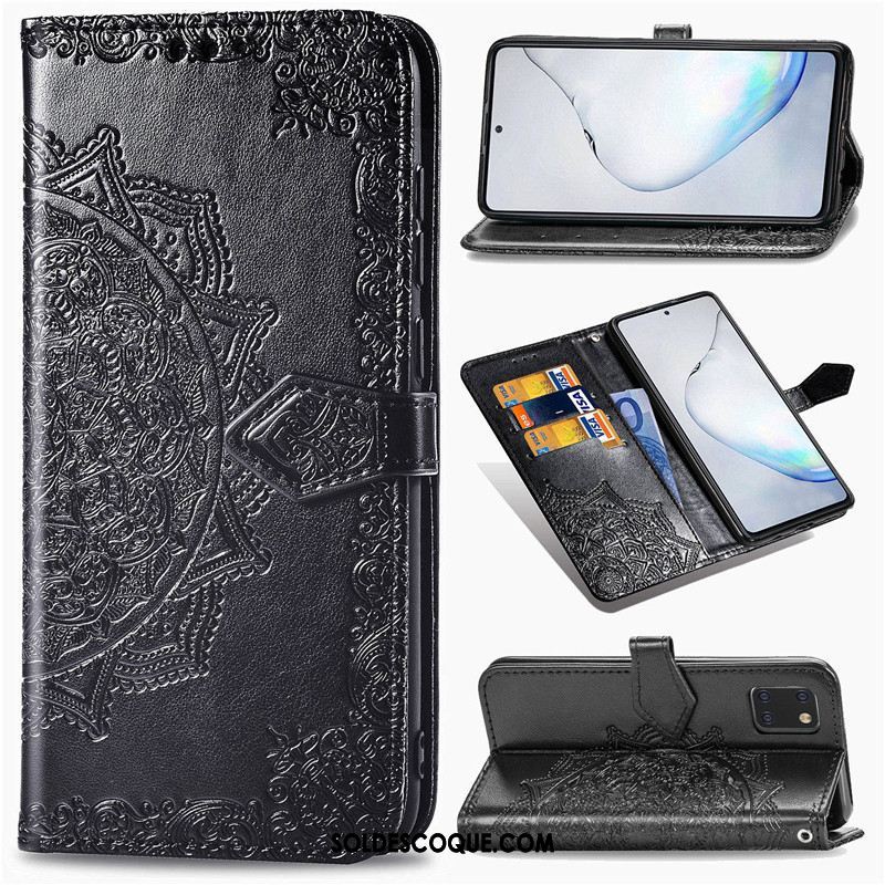 Coque Samsung Galaxy Note 10 Lite Vert Téléphone Portable Étui Étoile Gaufrage En Ligne