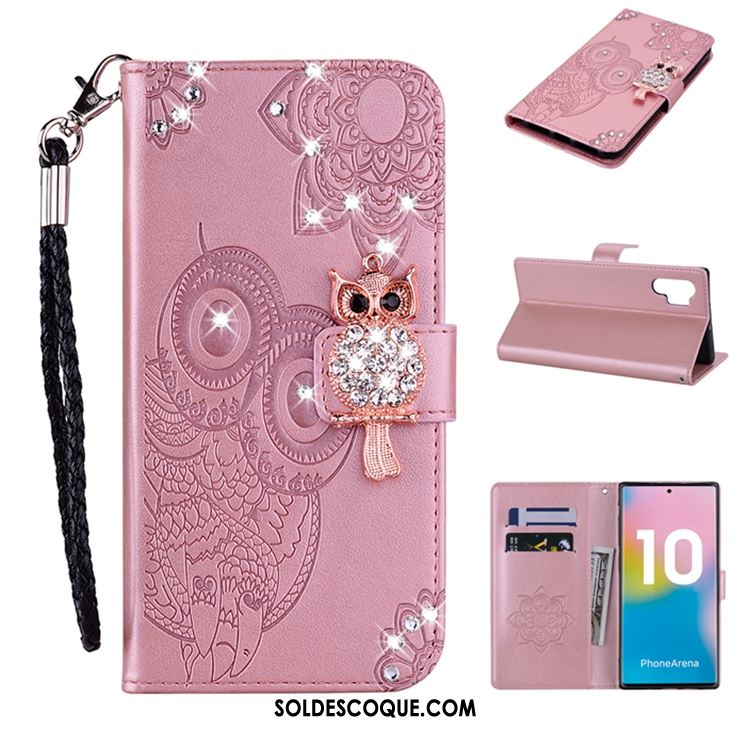 Coque Samsung Galaxy Note 10+ Or Étoile Étui En Cuir Téléphone Portable En Vente