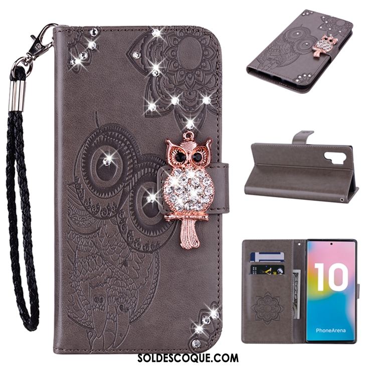 Coque Samsung Galaxy Note 10+ Or Étoile Étui En Cuir Téléphone Portable En Vente