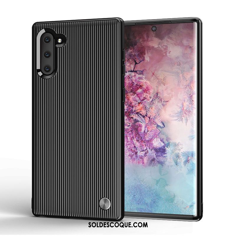 Coque Samsung Galaxy Note 10 Protection Noir Rayé Silicone Étui En Ligne