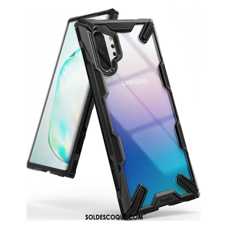 Coque Samsung Galaxy Note 10+ Étoile Incassable Transparent Étui Bleu Pas Cher