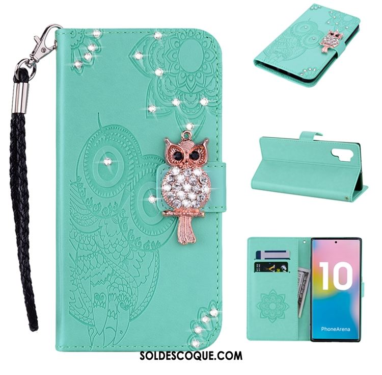 Coque Samsung Galaxy Note 10+ Étoile Téléphone Portable Étui En Cuir Bleu Pas Cher