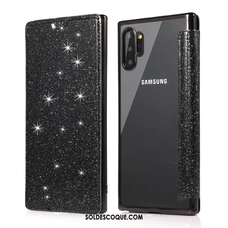 Coque Samsung Galaxy Note 10+ Étoile Étui Téléphone Portable Noir Soldes