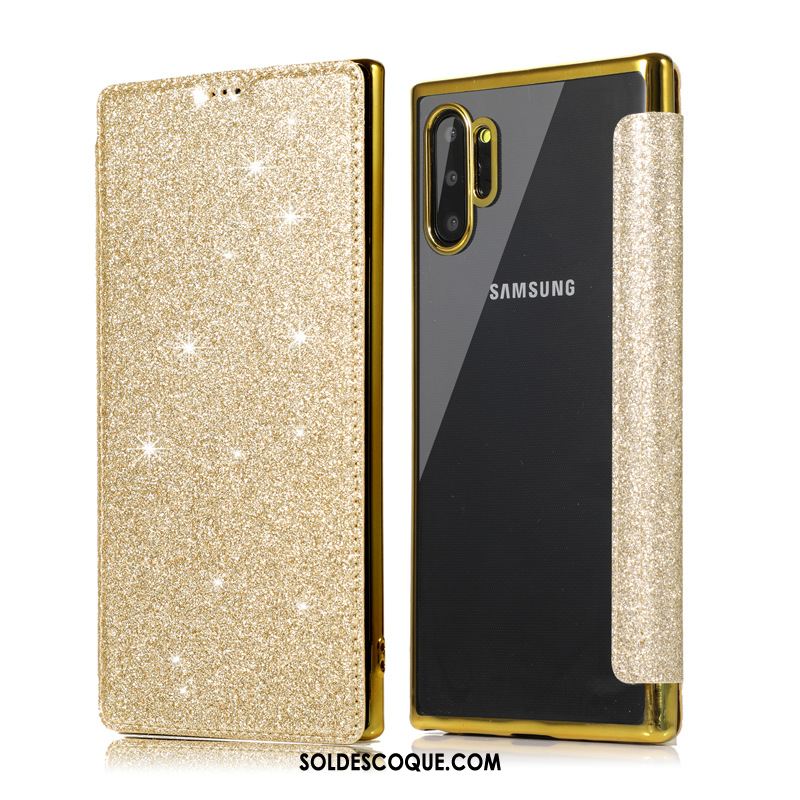Coque Samsung Galaxy Note 10+ Étoile Étui Téléphone Portable Noir Soldes