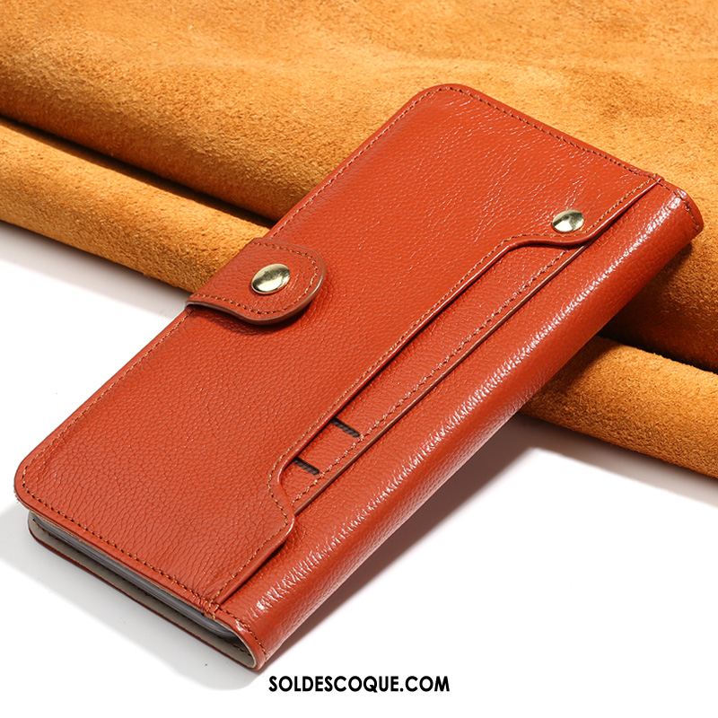 Coque Samsung Galaxy Note 10+ Étui En Cuir Portefeuille Incassable Marron Pochette Soldes