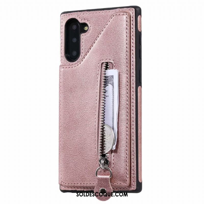 Coque Samsung Galaxy Note 10 Étui En Cuir Sac Carte Étoile Téléphone Portable Or Rose En Ligne