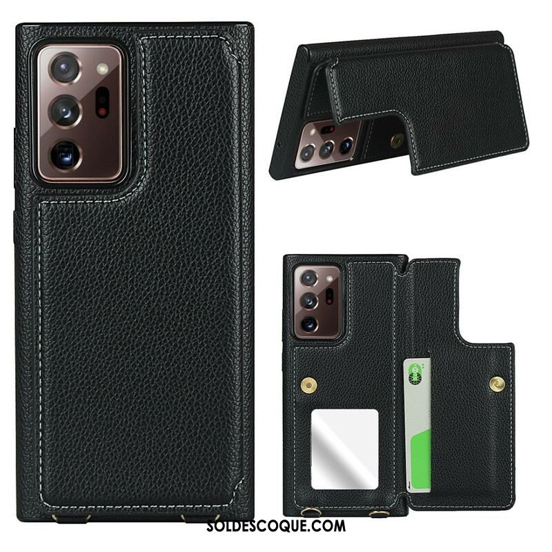 Coque Samsung Galaxy Note 20 Ultra Cuir Litchi Porte-Cartes Support