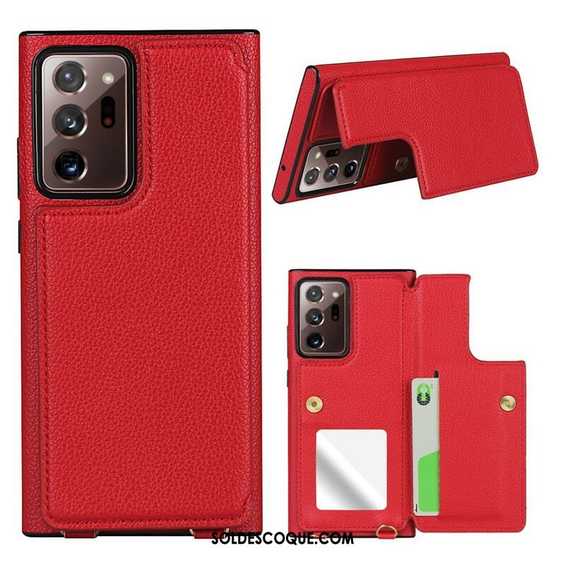 Coque Samsung Galaxy Note 20 Ultra Cuir Litchi Porte-Cartes Support