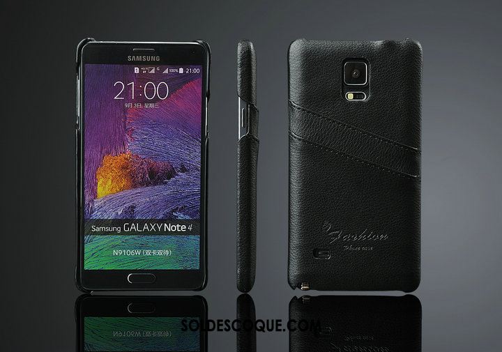 Coque Samsung Galaxy Note 4 Couvercle Arrière Modèle Fleurie Cuir Véritable Téléphone Portable Étoile Housse Pas Cher