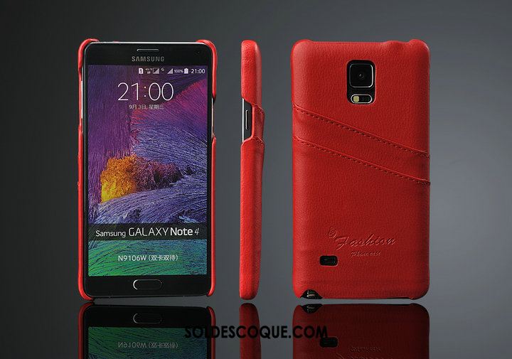 Coque Samsung Galaxy Note 4 Couvercle Arrière Modèle Fleurie Cuir Véritable Téléphone Portable Étoile Housse Pas Cher