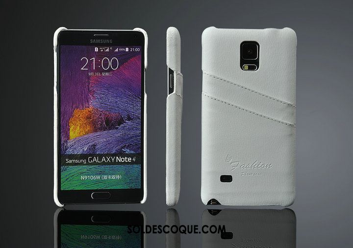 Coque Samsung Galaxy Note 4 Couvercle Arrière Modèle Fleurie Cuir Véritable Téléphone Portable Étoile Housse Pas Cher