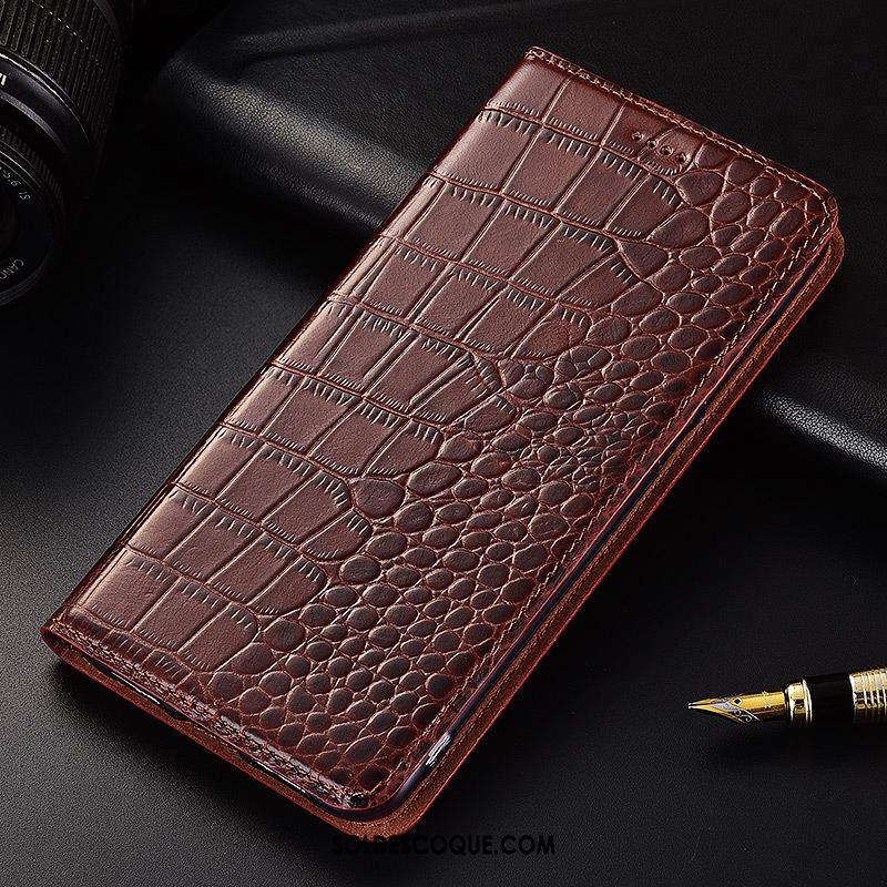 Coque Samsung Galaxy Note 4 Cuir Véritable Téléphone Portable Étui En Cuir Noir Crocodile Pas Cher