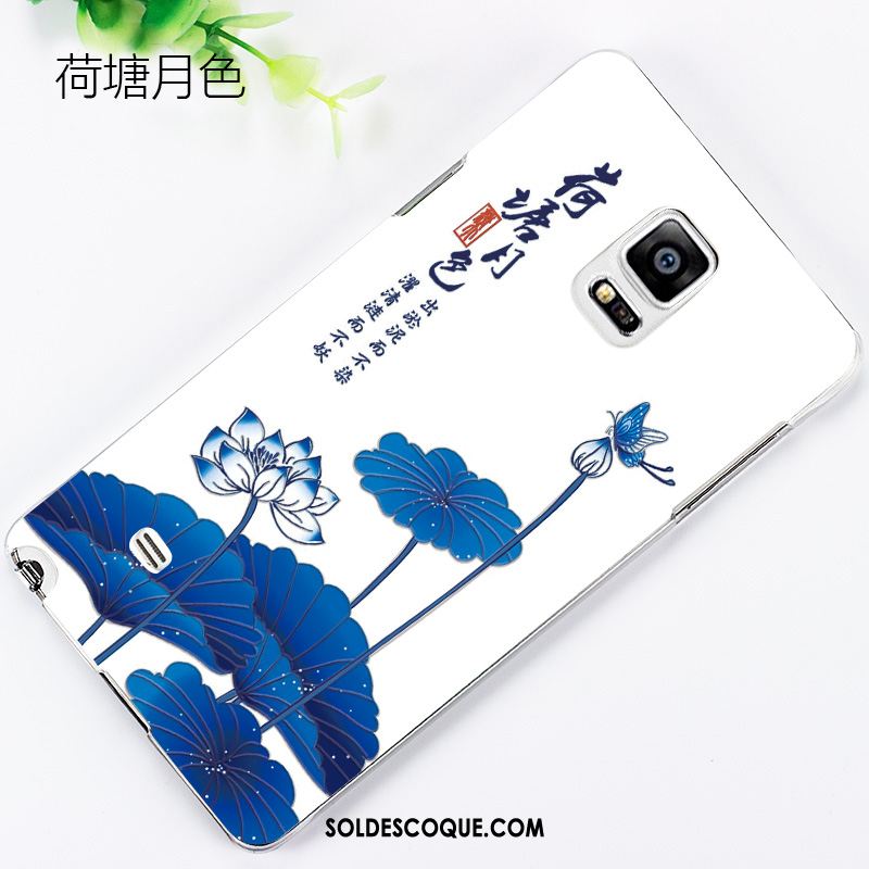 Coque Samsung Galaxy Note 4 Gaufrage Bleu Téléphone Portable Légères Délavé En Daim Housse En Ligne