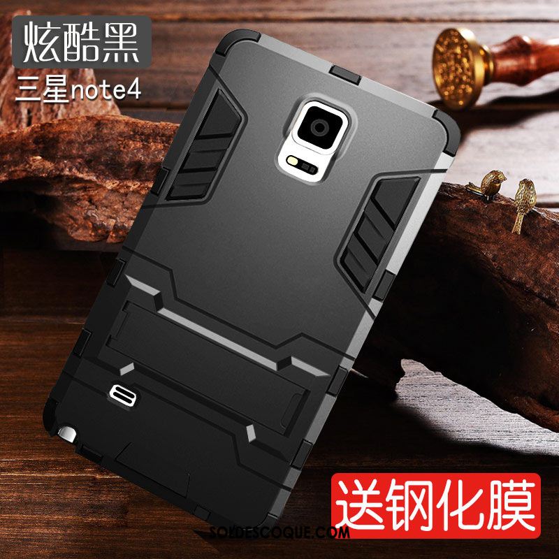 Coque Samsung Galaxy Note 4 Gris Tout Compris Silicone Incassable Difficile Pas Cher