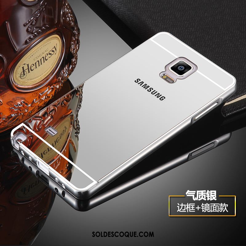 Coque Samsung Galaxy Note 4 Noir Étui Métal Border Tendance Pas Cher
