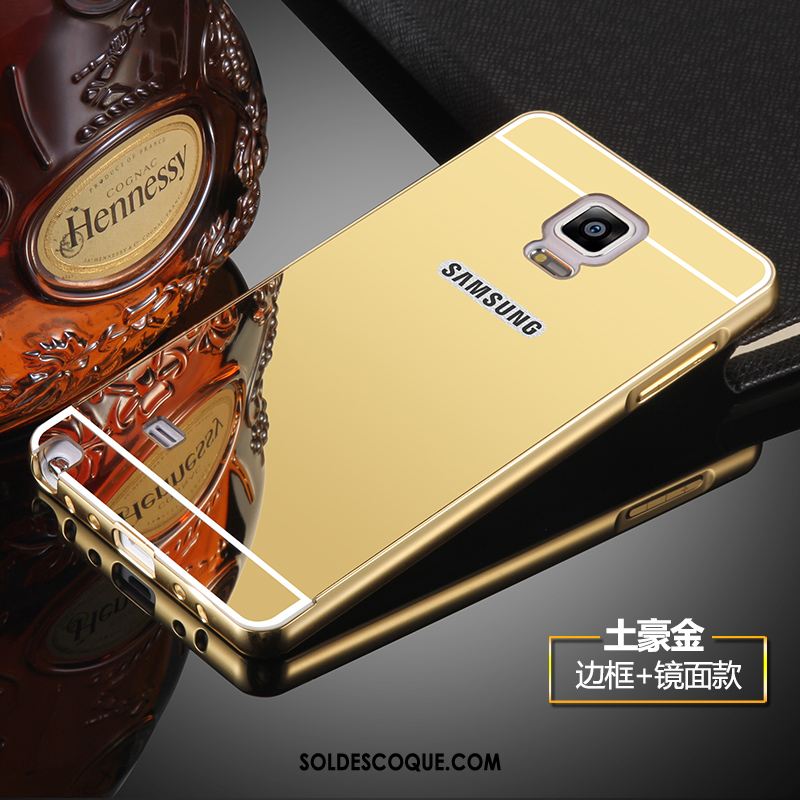 Coque Samsung Galaxy Note 4 Noir Étui Métal Border Tendance Pas Cher