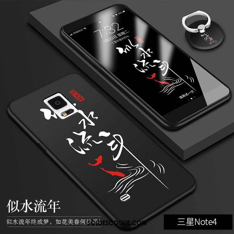Coque Samsung Galaxy Note 4 Nouveau Étoile Téléphone Portable Noir Très Mince Housse Soldes