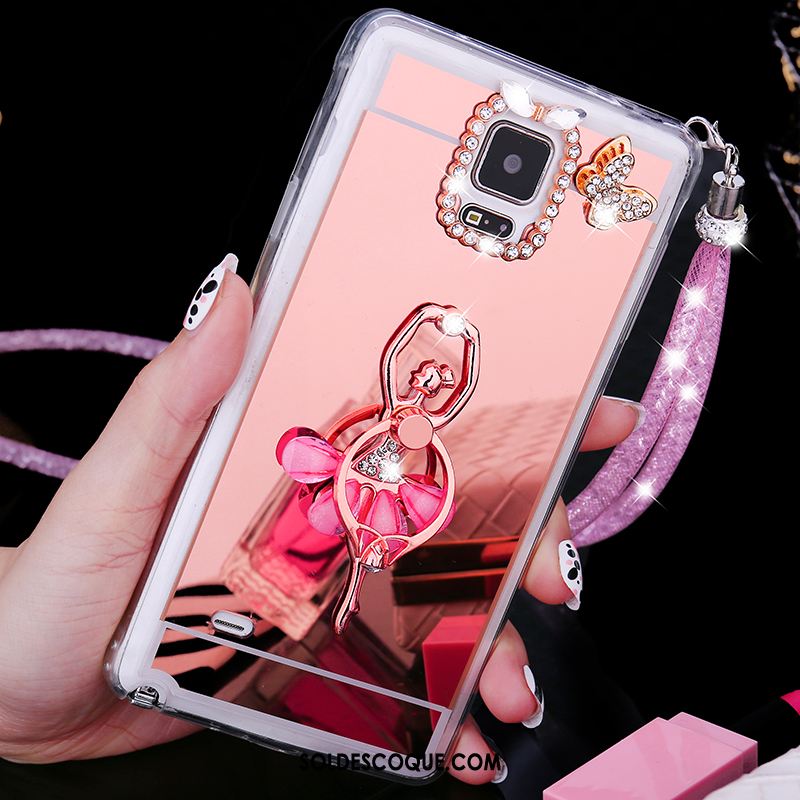 Coque Samsung Galaxy Note 4 Or Rose Ornements Suspendus Étoile Anneau Téléphone Portable En Ligne