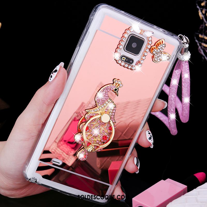 Coque Samsung Galaxy Note 4 Or Rose Ornements Suspendus Étoile Anneau Téléphone Portable En Ligne