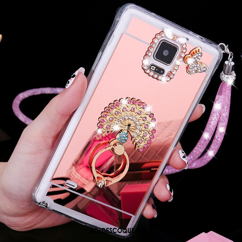 Coque Samsung Galaxy Note 4 Or Rose Ornements Suspendus Étoile Anneau Téléphone Portable En Ligne