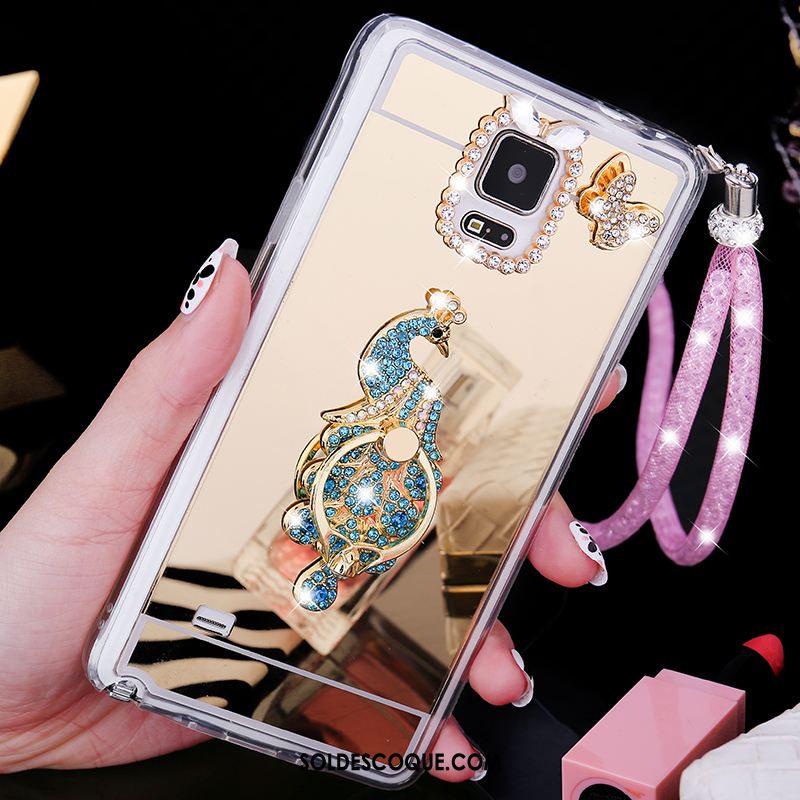 Coque Samsung Galaxy Note 4 Or Rose Ornements Suspendus Étoile Anneau Téléphone Portable En Ligne