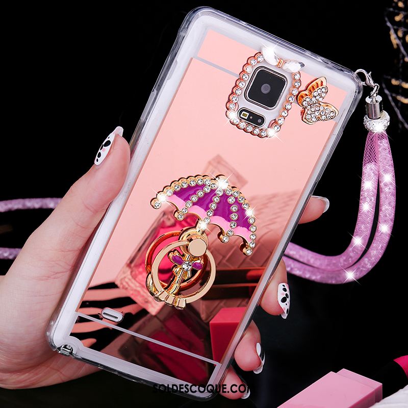 Coque Samsung Galaxy Note 4 Or Rose Ornements Suspendus Étoile Anneau Téléphone Portable En Ligne