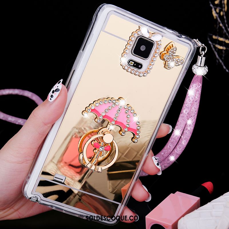 Coque Samsung Galaxy Note 4 Or Rose Ornements Suspendus Étoile Anneau Téléphone Portable En Ligne