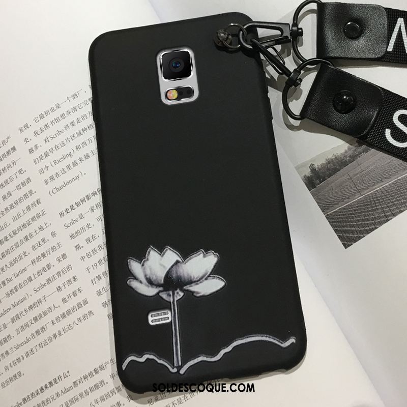 Coque Samsung Galaxy Note 4 Ornements Suspendus Noir Silicone Incassable Téléphone Portable Pas Cher