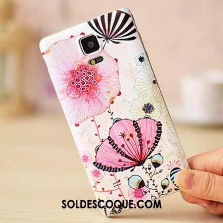 Coque Samsung Galaxy Note 4 Peinture Gaufrage Très Mince Étui Bleu Pas Cher