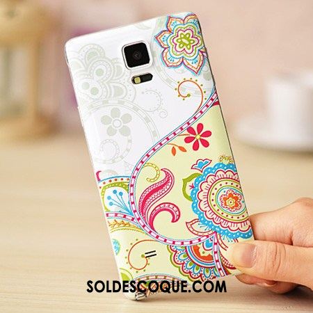 Coque Samsung Galaxy Note 4 Peinture Gaufrage Très Mince Étui Bleu Pas Cher