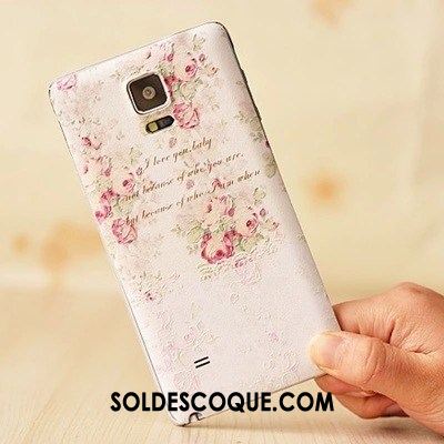 Coque Samsung Galaxy Note 4 Peinture Gaufrage Très Mince Étui Bleu Pas Cher