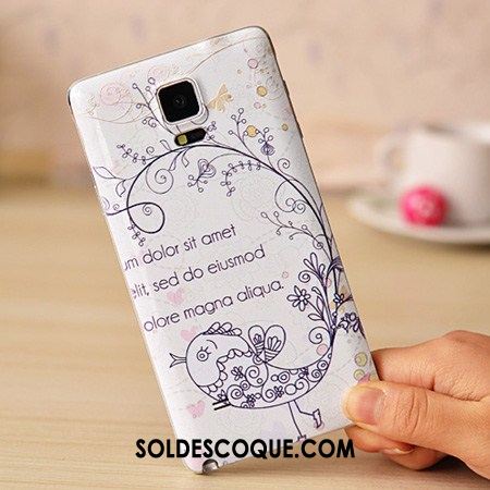 Coque Samsung Galaxy Note 4 Peinture Gaufrage Très Mince Étui Bleu Pas Cher