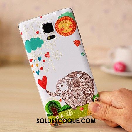 Coque Samsung Galaxy Note 4 Peinture Gaufrage Très Mince Étui Bleu Pas Cher