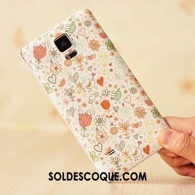 Coque Samsung Galaxy Note 4 Peinture Gaufrage Très Mince Étui Bleu Pas Cher