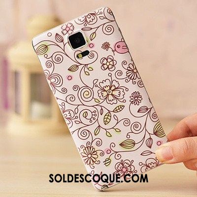 Coque Samsung Galaxy Note 4 Peinture Gaufrage Très Mince Étui Bleu Pas Cher