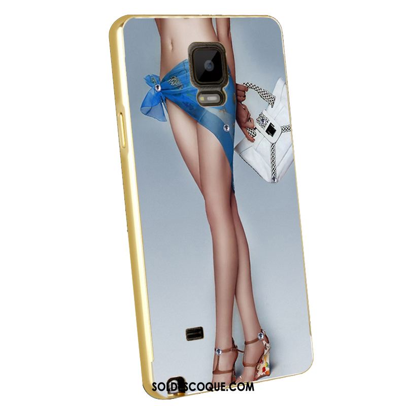 Coque Samsung Galaxy Note 4 Placage Métal Gaufrage Téléphone Portable Protection Pas Cher