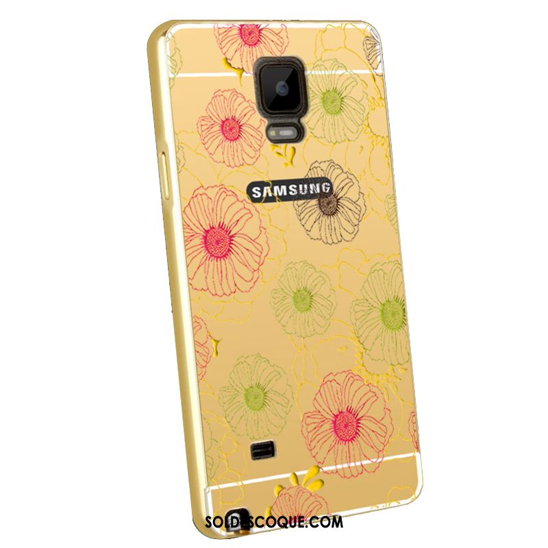 Coque Samsung Galaxy Note 4 Placage Métal Gaufrage Téléphone Portable Protection Pas Cher