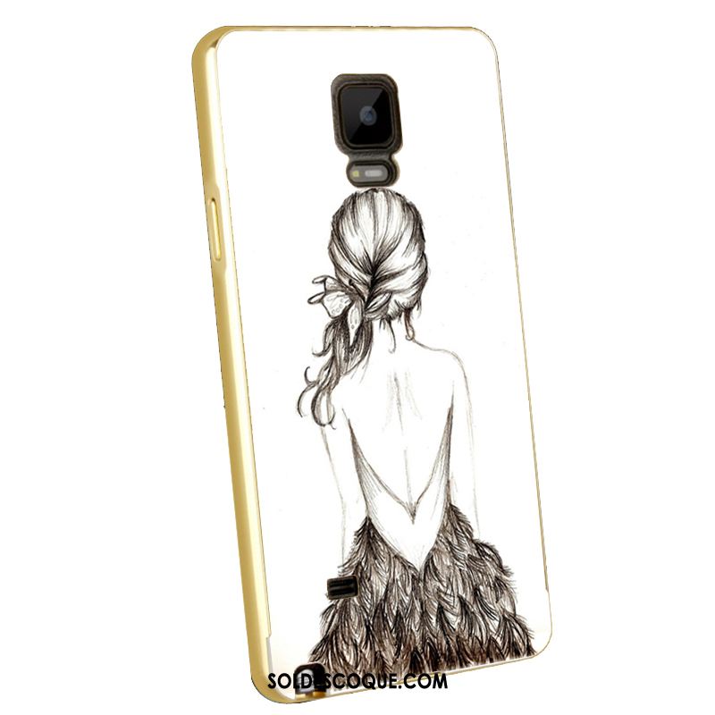 Coque Samsung Galaxy Note 4 Placage Métal Gaufrage Téléphone Portable Protection Pas Cher