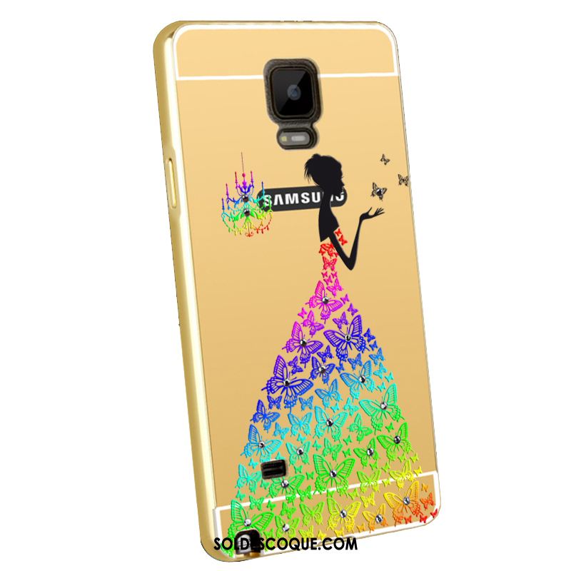 Coque Samsung Galaxy Note 4 Placage Métal Gaufrage Téléphone Portable Protection Pas Cher