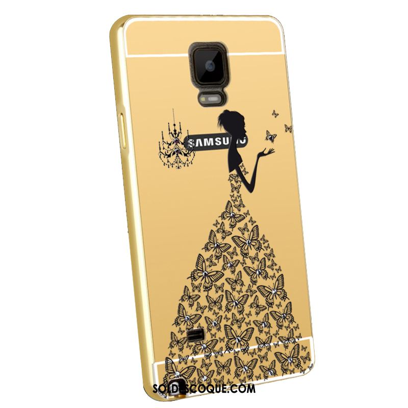 Coque Samsung Galaxy Note 4 Placage Métal Gaufrage Téléphone Portable Protection Pas Cher